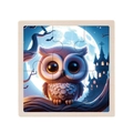 Educational 9-piece wooden jigsaw puzzle with a cute cartoon owl theme for children - Owl