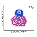 Detailed size measurement of pink cartoon embroidery patch with dimensions 6.7cm x 6.3cm - 14# Number 8 Pool Ball