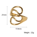 Anello dorato con forme organiche, dimensioni 21mm x 17,4mm e un peso di 2,2g - Stile Cavo Semplificato (JR668) / Oro