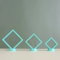 Three-piece mint green PE film jewelry storage boxes in small, medium, and large sizes - Sky Blue