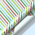 Colorful striped metallic wrapping paper rolls in green, red, and blue for DIY gifts - Colorful Stripes / 43*300CM