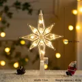 Detailed view of 27cm glowing star tree topper with warm LED lights and size labels - 17*27 Octagonal Star Warm Light