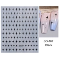 Adesivi per unghie 3D glitter argento con design a stella nera classica SO-167 - SO-167 Nero