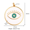 Gold-plated white enamel evil eye charm pendant with dimensions 33x27mm and zircon inlay - White Enamel Gold Edge L296832