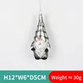 Silver-toned glass gnome ornament with striped hat, 12x6x5cm Christmas tree hanging charm - Grey Faceless Gnome