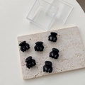 Set of 6 mini matte black hair claws for girls, practical ponytail clip hair accessories - 1 Brush / Black