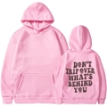 Felpa rosa oversize in pile con stampa di slogan e faccina sulla schiena - Taglia S / Rosa