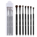 7-teiliges professionelles Augen-Makeup-Pinselset mit Ponyhaar und mattschwarzen Griffen - 7 Stück Schwarze Ponyhaar-Pinsel mit Klarer Box