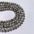 Perles rondes en pierre naturelle de jaspe kiwi pour la fabrication de bijoux DIY - 4mm (environ 90 pcs) / Pierre Bleue de Tianshan