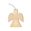 Natural wood angel hanging ornament with twine string for Christmas DIY tree decoration - Angel (10 Pieces)