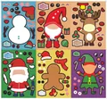 Adesivi natalizi fai-da-te con pupazzo di neve Babbo Natale e renna per bambini - 6 Fogli/Confezione