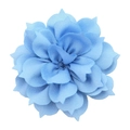 Detailed view of an 8cm multilayered blue fabric lotus flower for DIY hair accessories - Light Blue
