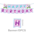 Colorful Gabby's Dollhouse themed Happy Birthday banner with rainbow and cat design - Birthday Banner