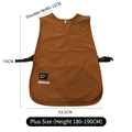 Waterproof brown utility apron vest in large size with dimensions for 180-190cm height - Large Size Vest Apron - Brown (180-190cm)