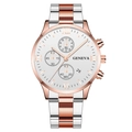 White Dial Rose Gold Hands Two-tone Band (Fork End)