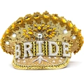 Cappello da capitano dorato con scritta BRIDE in perle e decorazione di gemme ambra - Regolabile / Oro