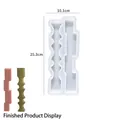 Macro view of long wave and S-shaped silicone mold for DIY candle and plaster art - Style 3 Double Cavity-Large / Semi-transparent White