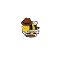 Cartoon enamel cowboy bee brooch with BEEHAW banner for backpack decoration - C2024-Cowboy Hat Bee