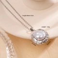 Elegant silver necklace with large baroque pearl pendant on a soft beige background - Round (955)