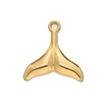 Polished golden stainless steel fishtail pendant charm for DIY jewelry making - 521# Large Fish Tail Pendant Only / 25*26mm (2 Pieces/Pack) / Gold