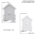 Detailed dimension guide for coastal house silicone mold with anchor pattern for DIY resin - Medium Beach House Mold