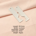 Polished stainless steel house charms with dimensions 50.2mm length and 1.5mm thickness - Steel Color (Left+Right)