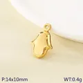 Colgante Mano de Fátima en oro pulido, accesorio de joyería de acero 14x10mm - Mano de Hamsa / Dorado