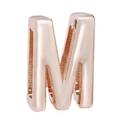 10mm rose gold alloy letter M charm bead for DIY sliding bracelets and necklaces - M (Rose Gold)