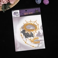 Halloween face gems sticker with orange spider web and black bat acrylic crystals - Yellow & Black Spiderweb