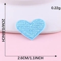 Sky blue heart embroidered patch 2x2.6cm adhesive applique for clothing accessories - Hot Melt Adhesive / Sky Blue