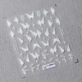 Adesivi per unghie farfalla e stella a rilievo 5D in bianco modello TS-3544 foglio - Farfalla in rilievo bianca (TS-3544)