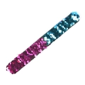 Sequin slap bracelet for kids featuring reversible purple and teal scales - Blue-Rose Red