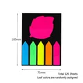 Transparent PET sticky notes with 5 fluorescent arrow index tabs and a leaf shape - Bar Strips + Leaf Shape