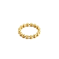 Minimalist 18K gold plated stainless steel beaded heart ring with a polished finish - Gold Beaded Ring