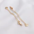 Detailed view of 14K gold-plated extender chains with lobster clasps and heart pendants - 14K Gold Plated Large Embossed Heart