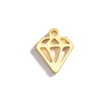 Pendentif évidé en forme de diamant avec finition plaquée or 18 carats et poli brillant - Or-Diamant
