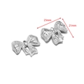 Silver stainless steel bow pendant with 25mm by 21mm dimensions for jewelry making - 25*21mm Bow 1.7mm Single Hole / Steel