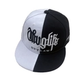 Casquette hip hop bicolore noir et blanc avec broderie Thuglife et Outlaw style - Noir et Blanc