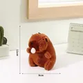 Brown Capybara plush keychain with pink bubble detail, soft 11cm stuffed animal toy - New Brown Bubble Capybara