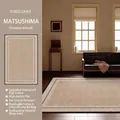 Beige V-shaped woven indoor rug with waterproof texture for modern living rooms - Pine Island