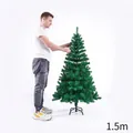 Artificial 1.5m deep green Christmas tree with dense needles and metal stand - Basic Tree-Metal Stand / 1.5m