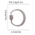 Silver micro-pave cubic zirconia jewelry clasp pendant in 2.5cm x 2.6cm size - Silver D-Shape Pave Style (DBN024-2)