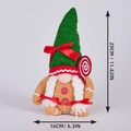 Weihnachtswichtel Lebkuchen-Stil mit Maßen 29x16cm und Zuckerstangen-Details - Grüner Hut Gnom