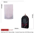 Silikonform für DIY-Kerzen im Grabstein-Design mit Rose und Abmessungen - Rosen-Grabstein B GJ-117