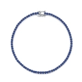 Deep blue zircon tennis bracelet in S925 sterling silver with secure safety clasp - 16cm / Blue (2mm)