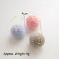 Handmade wool felt balls with gold snowflake embroidery in pink, blue, and grey colors - Tri-color Wool Ball Set