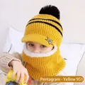 Bonnet en tricot jaune 951 pour enfants avec protège-oreilles et doublure chaude - 2-6 Ans (48-52cm) / Jaune
