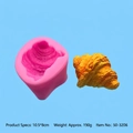Stampo in silicone rosa per croissant per dolci e fai-da-te, misura 10,5 x 8 cm - Croissant-50-3206-A / Rosa