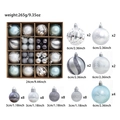 Shatterproof blue and silver Christmas ball set with hand-painted patterns in a grid gift box - Blue and Silver