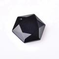 Polished natural black obsidian hexagram pendant necklace with multi-faceted stone design - Hexagram Pendant / Black